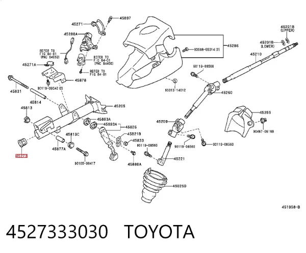 Buje de columna de dirección 4527333030 Toyota