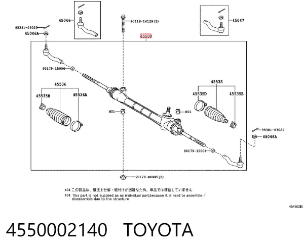 Cremallera de dirección 4550002140 Toyota