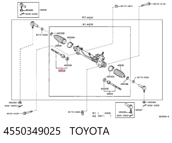Barra de acoplamiento 4550349025 Toyota