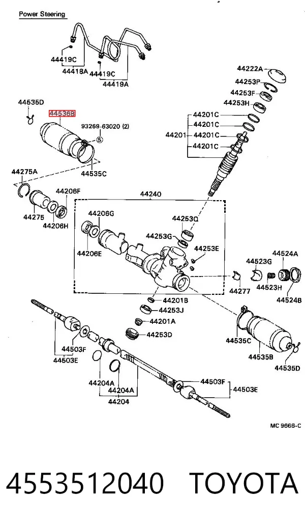 Fuelle dirección 4553512040 Toyota