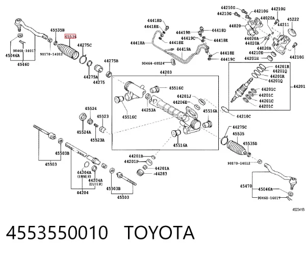 Fuelle dirección 4553550010 Toyota