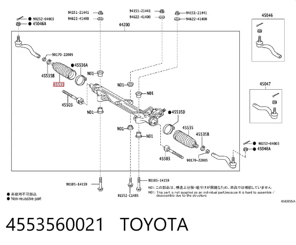 Fuelle dirección 4553560021 Toyota