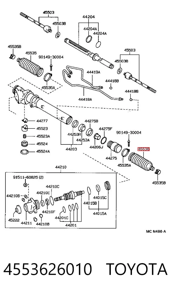 Fuelle dirección 4553626010 Toyota