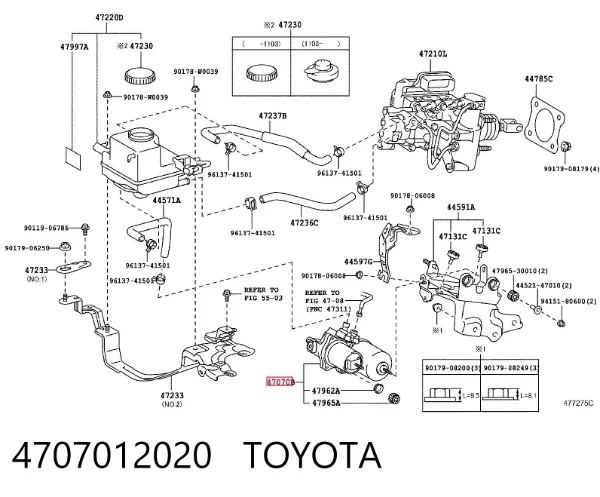 Bomba ABS del cilindro maestro de freno 4707012020 Toyota