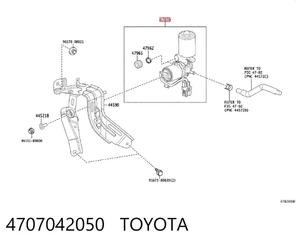 Bomba ABS del cilindro maestro de freno 4707042050 Toyota