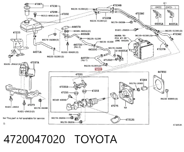 Cilindro maestro de frenos Toyota Prius NHW20