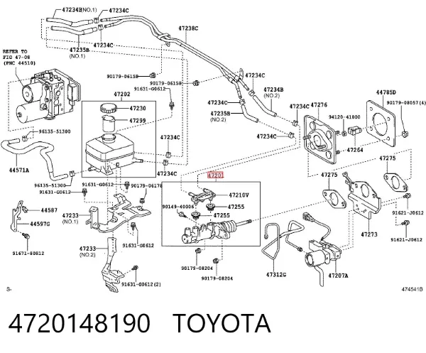 Cilindro maestro de frenos 4720148190 Toyota