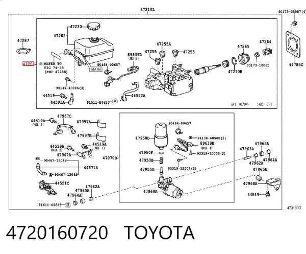 Cilindro maestro de frenos 4720160720 Toyota