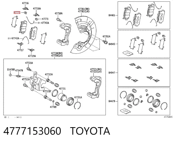 Sensor de desgaste de las pastillas de freno delanteras Toyota Camry VI