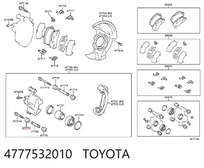 Fuelle de guía de pinza de freno delantero TOYOTA 4777532010