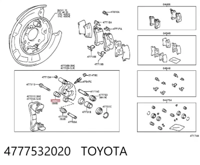 Fuelle de guía de pinza de freno delantero TOYOTA 4777532020