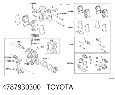Fuelle de guía de pinza de freno trasero TOYOTA 4787930300