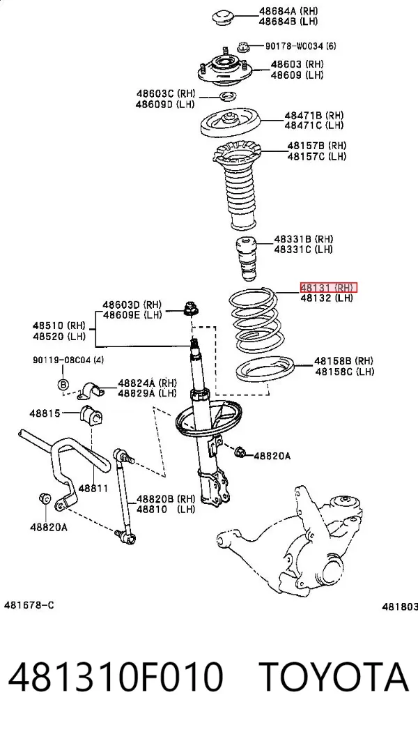 Muelle delantero 481310F010 Toyota