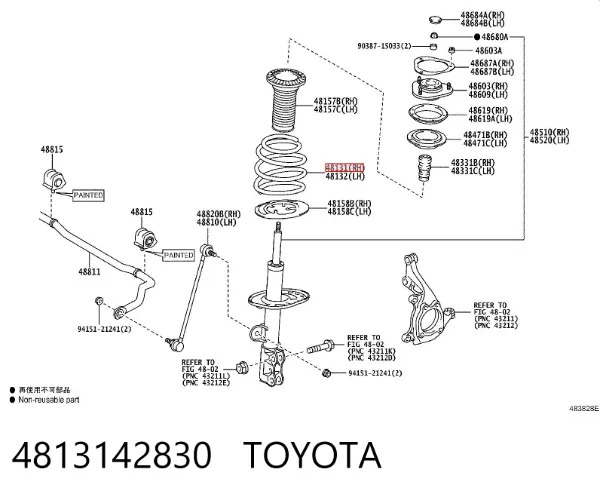 Muelle delantero 4813142830 Toyota