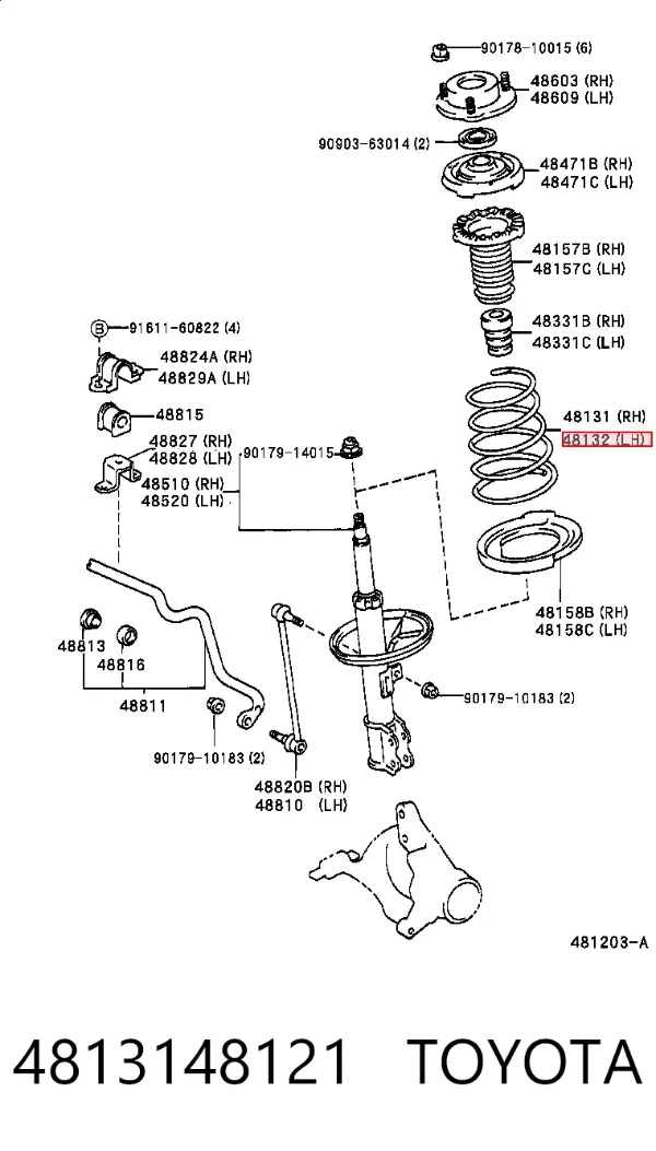 Muelle delantero 4813148121 Toyota