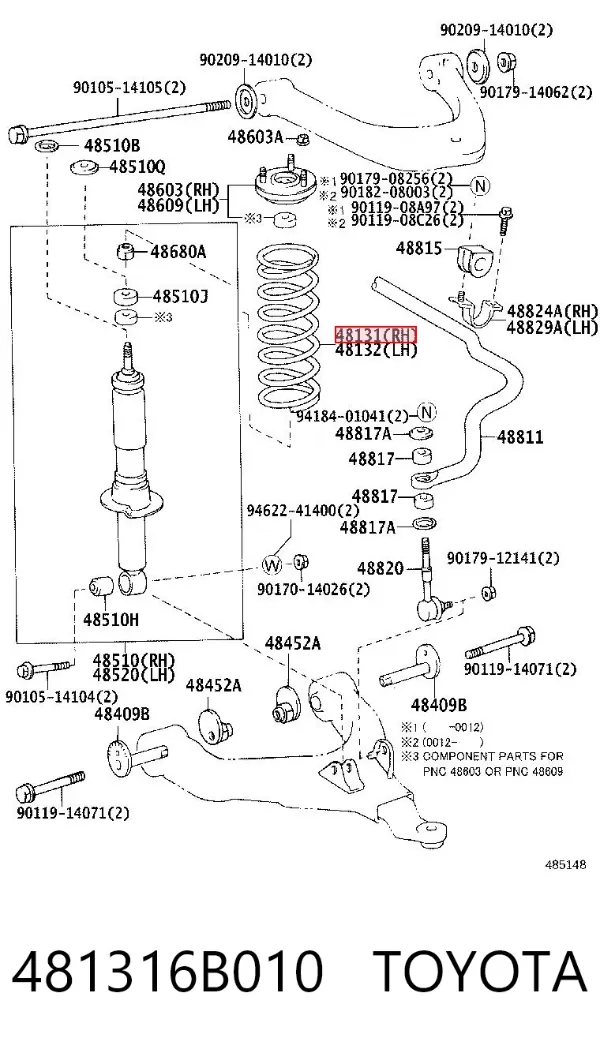 Muelle delantero 481316B010 Toyota