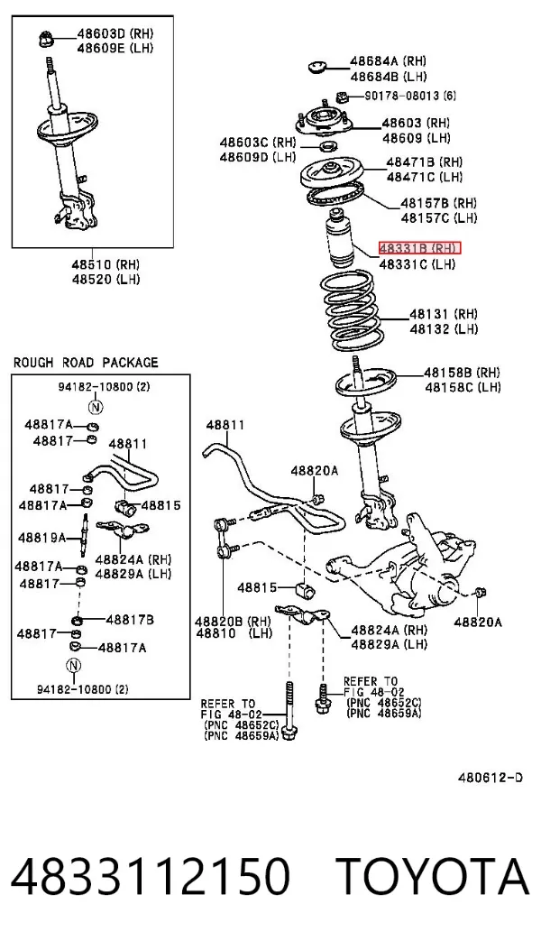 Tope de amortiguador delantero con guardapolvo 4833112150 Toyota
