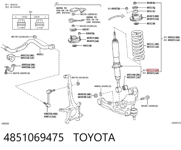 Amortiguador 4851069475 Toyota