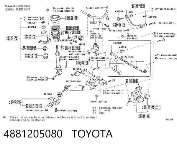 Estabilizador trasero Toyota Avensis II