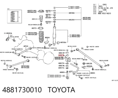 Buje de la bieleta estabilizadora trasera TOYOTA 4881730010