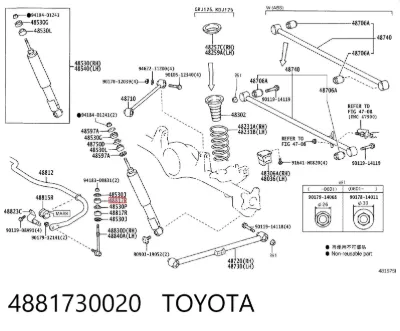 Buje de la bieleta estabilizadora trasera TOYOTA 4881730020