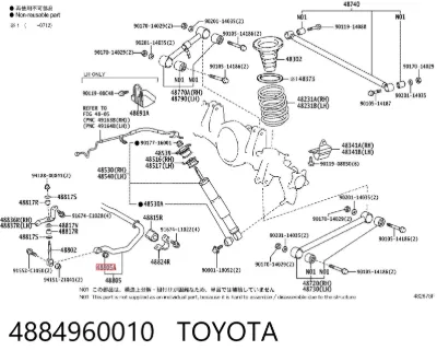Buje de la bieleta estabilizadora trasera TOYOTA 4884960010