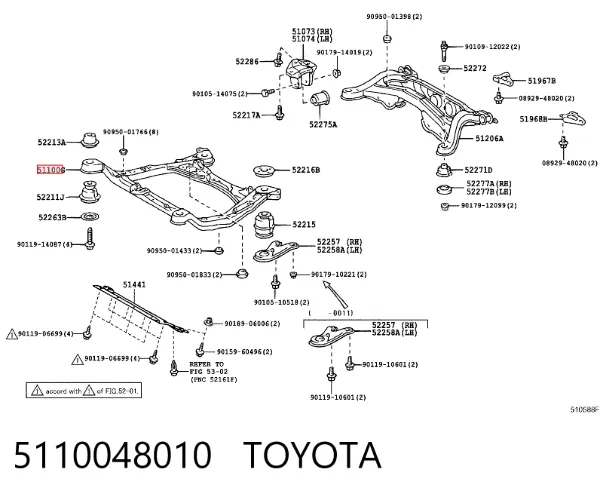 Puente delantero 5110048010 Toyota