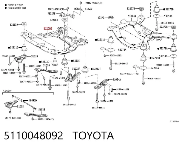 Puente delantero 5110048092 Toyota