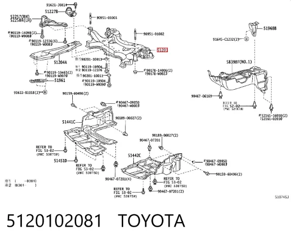 Puente delantero 5120102081 Toyota