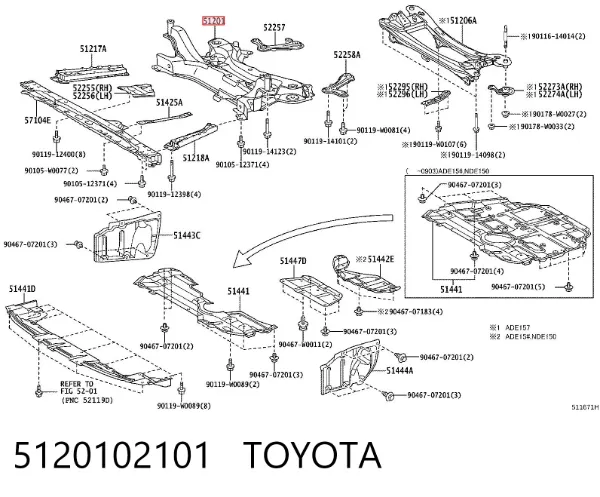 Puente delantero 5120102101 Toyota