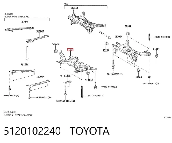 Puente delantero 5120102240 Toyota