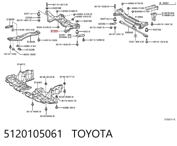 Puente delantero 5120105061 Toyota