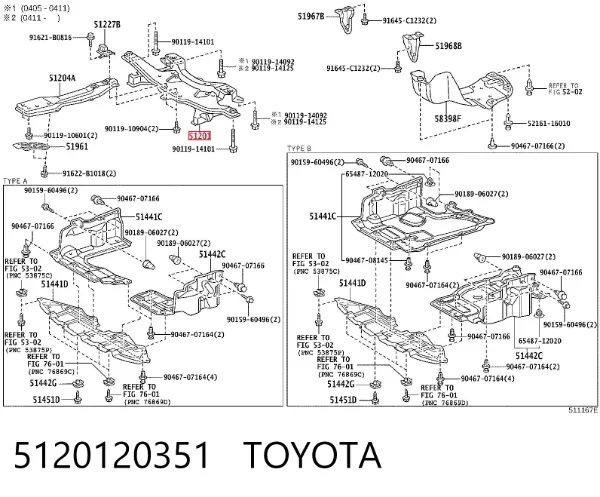 Puente delantero 5120120351 Toyota