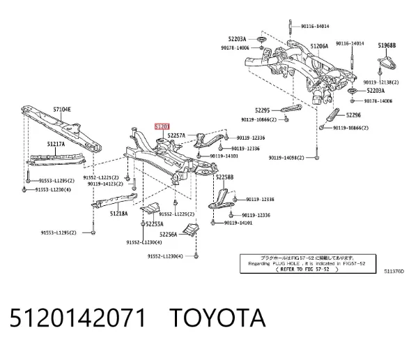 Puente delantero 5120142071 Toyota