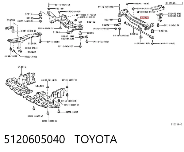 Puente trasero 5120605040 Toyota
