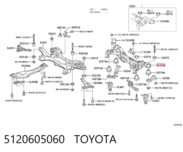 Puente trasero 5120605060 Toyota