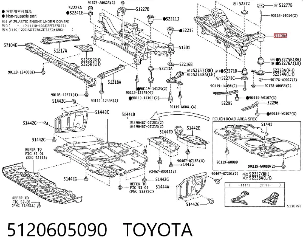 Puente trasero 5120605090 Toyota