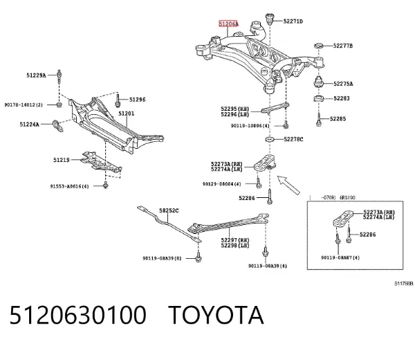 Puente trasero 5120630100 Toyota