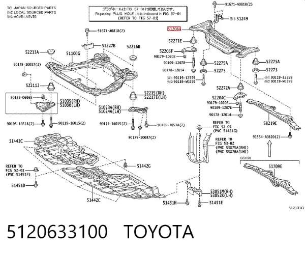 Puente trasero 5120633100 Toyota