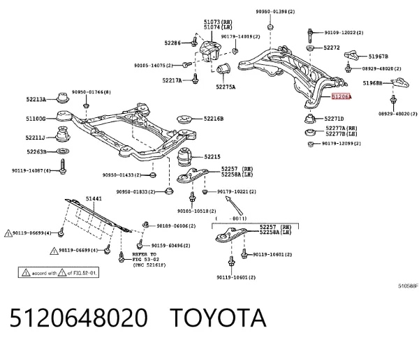 Puente trasero 5120648020 Toyota