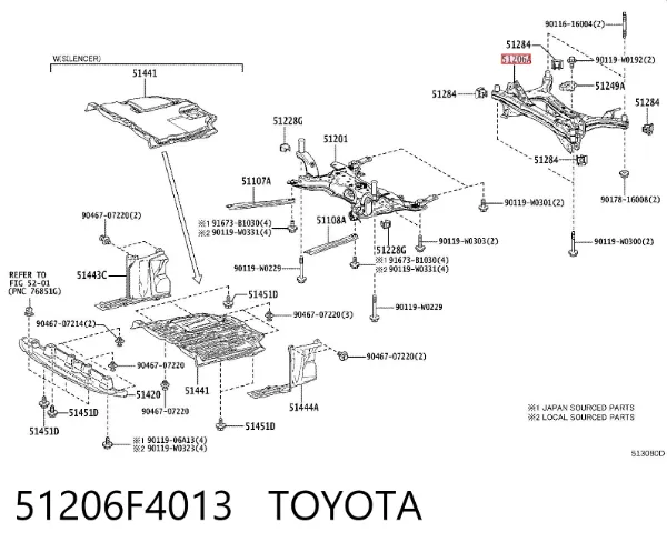 Puente trasero 51206F4013 Toyota