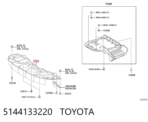 Protector para parachoques 5144133220 Toyota