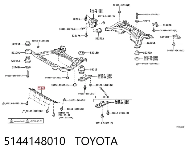 Protección delantera del motor 5144148010 Toyota