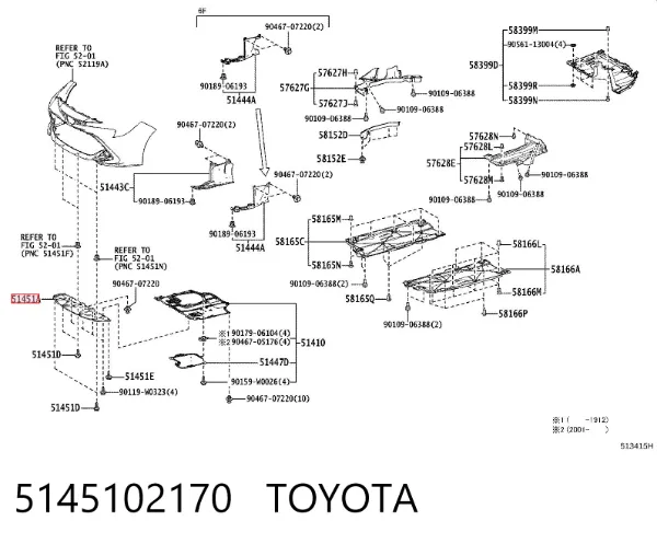Protector para parachoques 5145102170 Toyota