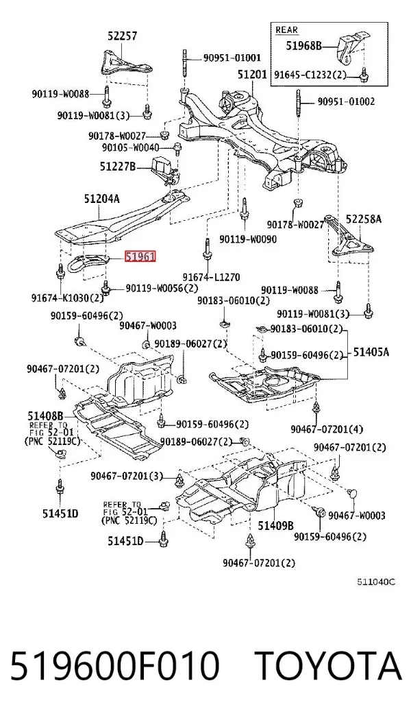  519600F010 Toyota