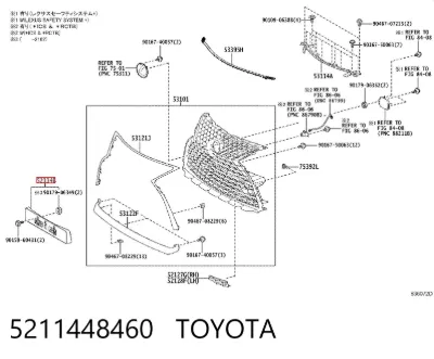 Soporte de matrícula delantera TOYOTA 5211448460