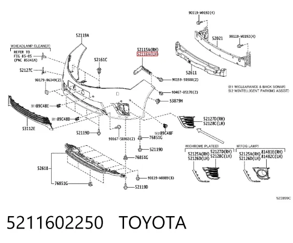 Soporte exterior izquierdo del parachoques delantero 5211602250 Toyota