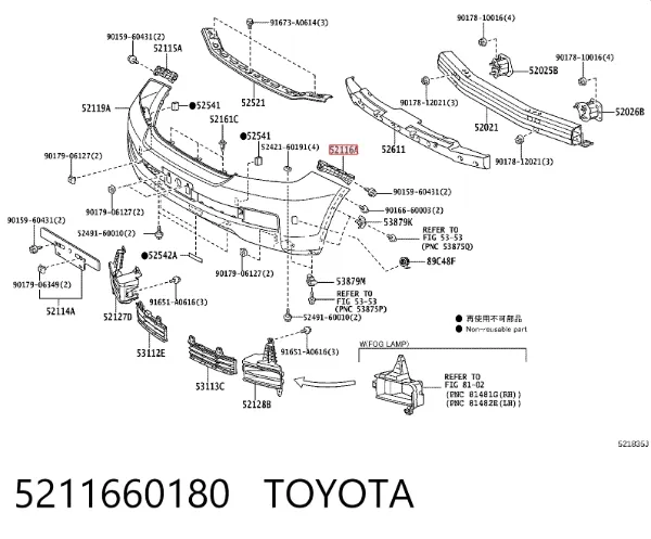 Soporte de parachoques delantero izquierdo 5211660180 Toyota