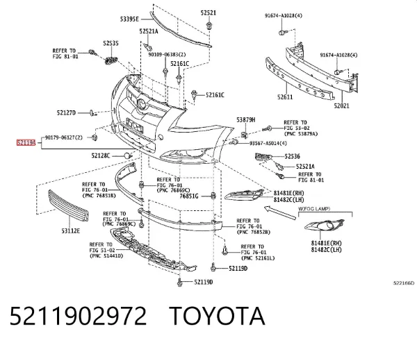 Paragolpes 5211902972 Toyota