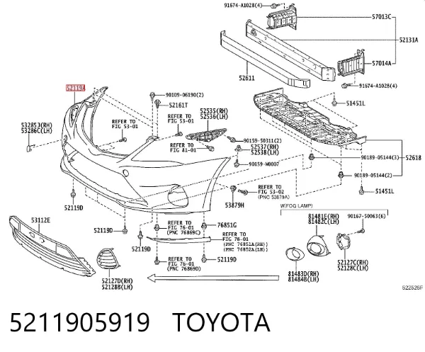 Paragolpes 5211905919 Toyota